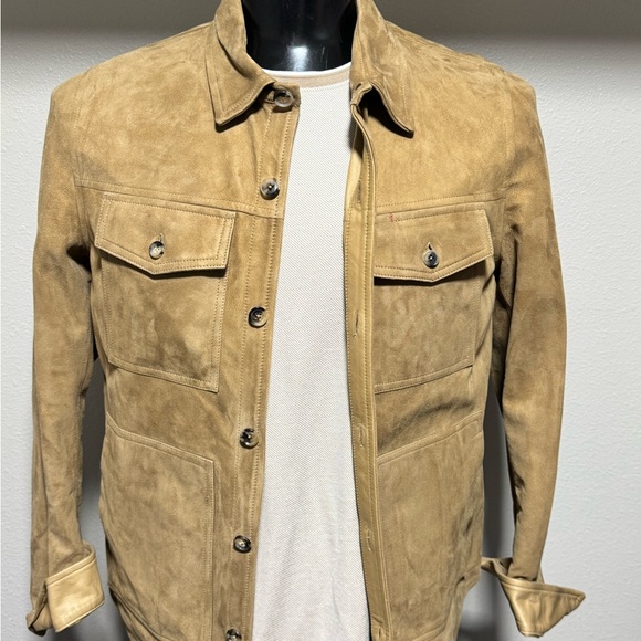 Isaia Other - Isaia Suede LeatherJacket in Warm Tan